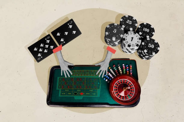 Live lottery draw studio with ball machine and broadcast camera